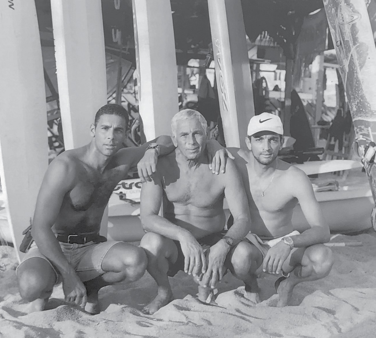 Three generations of the Sun 'N Fun family on the beach at Sharm El Sheikh